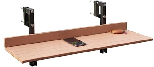 BAISRGS Table de Balustrade de Balcon Pliable - Table Suspendue multifonctionnelle pour intérieur et extérieur (Couleur Bois)