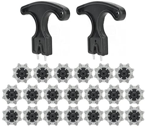 Drfeify 20 Clavos para Zapatos de Golf, Repuestos de Tacos Antideslizantes para Zapatos de Golf con Extractor de Clavos para Zapatos de Golf