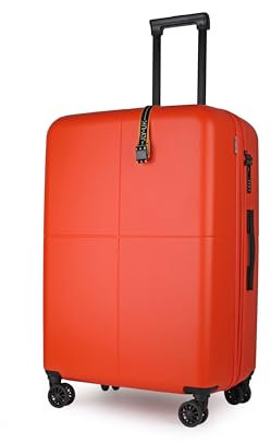 Premium Burnt Orange Large Suitcase, 100% German Covestro Polycarbonate, 4 Spinner Wheel Large Check-in Hard Shell Hand Luggage Suitcase, Superior Organisation TSA Security Lock Ultra-Quiet Wheels
