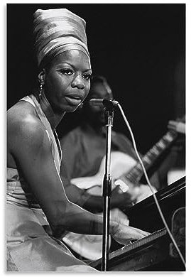 UMCHU Nina Simone Poster Dekorative Malerei Leinwand Wandkunst Wohnzimmer Poster Schlafzimmer Malerei,Wandkunst Bilddruck Moderne Familienzimmer Dekor 08x12inch(20x30cm)