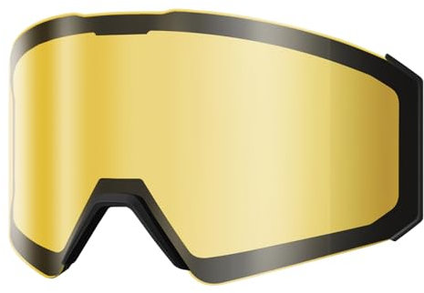 OutdoorMaster Ski Goggles Falcon Replacement Lens, Magnetic Easy Lens Swap, Anti-fog, Wide Feild of Vision, PolarisedYellow Vlt 75%