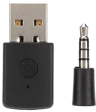 POCREATION Bluetooth USB Adapter for PS5 Gaming, Dual Mode Wireless Audio Transmitter Receiver, Plug & Play Bluetooth Dongle for Console Voice Chat, PS5 Controller, PC, 3.5mm Mic, Long Range