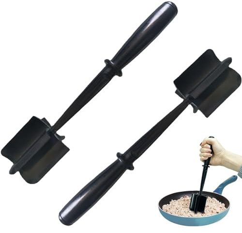 2 PCS Meat Chopper Versatile Ground Meat Chopper with 5-Blade Head Non Stick Mix Chopper for Home Kitchen Multifunctional Mince Chopper for Home Kitchen Hamburger Meat Beef Potato Fruit (Black)