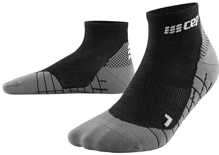 CEP - HIKING LIGHT MERINO LOW CUT SOCKS REDESIGN für Damen | Wandersocken aus Merinowolle mit Kompression | Trekkingsocken für leichte Beine in black | Größe III | M