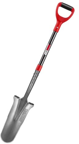 Hantop Drain Spade, Digging Garden Shovel with Fiberglass Handle for Digging,Gardening,Trenching,Transplanting,44 inches