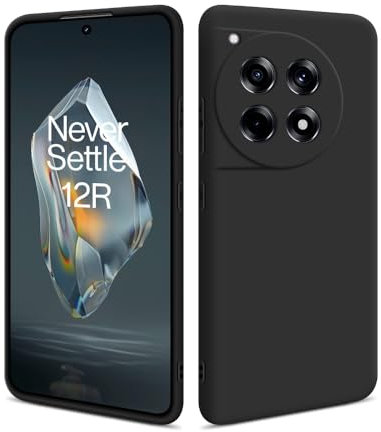 HS Products HSP Funda para OnePlus 12R 5G [Resistente al Polvo] Carcasa Protectora Silicona TPU | Anti-arañazos Antigolpes Anti-Choques | Protección de cámara | Suave Blanda Delgada Case | Negro