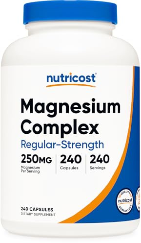 Nutricost Magnesium Complex 250mg, 240 Capsules - Magnesium Oxide, Citrate, and Glycinate - Gluten Free and Non-GMO