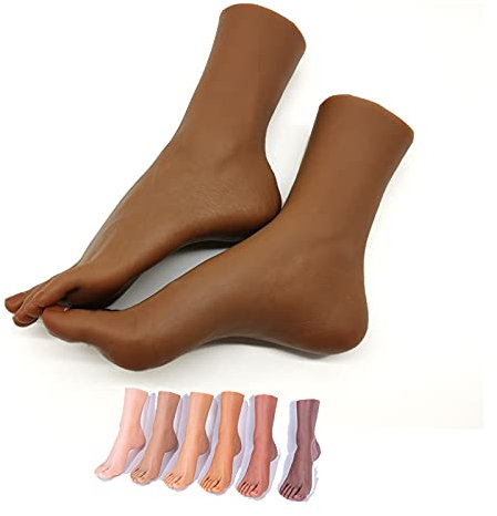 Maniquíes 6 Color Modelo de pie de vida Muestra maniquí Calcetines de zapatos Manicura Dibujo Dibujo Brown Black Taupe Brown Skin La verdadera apariencia y textura de los pies de b ( Color : Full Sili