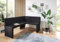 Generisch Eckbank Taina Esszimmerbank Sitzbank Küchen-Bank Samt-Optik (168x128 Trinity 16 Black)