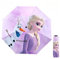 FASHION YO Stitch Elsa Regenschirm für Teenager, Kinder, zusammenklappbar, Teleskop, UV-Schutz, leicht, für Reisen, Schule, Arbeit, Geschenke, Mädchen und Jungen, Lila Elsa