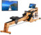 Skandika Wasserrudergerät Styrke Premium | Made in Germany, Kirschholz aus Deutschland, Rudergerät Wasser aus Holz, Kinomap App-Funktion, Rudermaschine für Zuhause, bis 180 kg