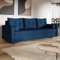 MOTIVENA Vienna Sofagarnituren, 3 Sitzer Sofa mit Bettfunktion, Schlafsofa 215 cm Breit, Klappsofa mit Schlaffunktion, Bettsofa mit Schlaffunktion, Taschenfederkern (H3), Samt Sofa Blau (Dunkelblau)