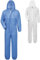 Safetytex SMS Schutzanzug - Einweg Overall - PSA Kat. 3 Typ 5/6 - Partikeldicht & Spritzwassergeschützt - Ideal für Asbest, Sanierung & Industrie - Blau Gr. XL (5 Stück)