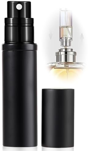 ASADAYS Parfümzerstäuber, nachfüllbar, 10 ml, tragbare Reise-Sprühflasche, auslaufsicher, Mini-Größe, Parfümzerstäuber, Bodenfüllung, Köln-Spender für Männer und Frauen (CA10ml Schwarz)