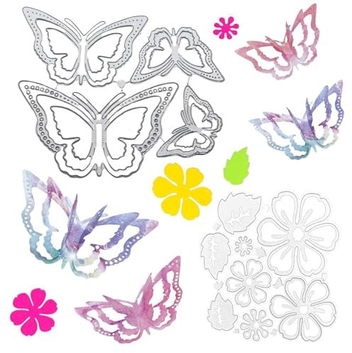 Limeow 2 Sets Stanzformen Stanzschablone Stamping Schablone Stanzschablonen Stampin Up Prägeschablonen Stempel und Stanzen für Diy Dekorative Prägung Scrapbooking Kartengestaltung Geschenke Usw