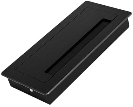 TWEW Aluminum Desk Cable Management Grommets with Brush Homes Office Cord Organizes Inserts Rectangle Cable Hole Covers