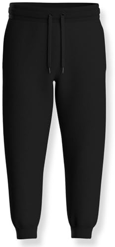 Pierre Calvini Pantalon de jogging en polaire pour enfants - Noir - Poignets et taille élastiques doux pour un ajustement confortable - Décontracté, sport PE filles garçons - Survêtement de 7 à 13 ans