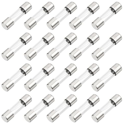QUARKZMAN 20 Pcs Fusible en Verre à Fusion Rapide 5A 125V 5x20mm Fusibles Tubulaires à Fusion Rapide pour Carte Pcb Appareils Électroniques Appareils Électroménagers