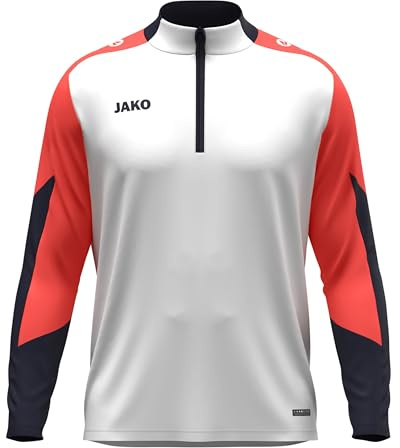 JAKO Unisex Ziptop Dynamic, weiß/Coral/Marine, 3XL