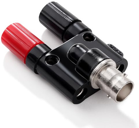 KUOQIY BNC Buchse auf 2 x 4mm Dual Bananenbuchse Binding Post Koaxial Adapter für Oszilloskop-Kabel, RF Coaxial Splitter Doppelt Verbinder Jack, BNC-Stecker auf Dual Bananen Klinke