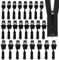 Lot de 24 Zip Fermetures éclair, Kit Réparation Fermeture éclair, 3 Tailles, Fixation Instantanée, Curseur Fermeture Eclair Clipsable Pour sac à main, Bagages, Sacs à Dos, Vestes (noir)