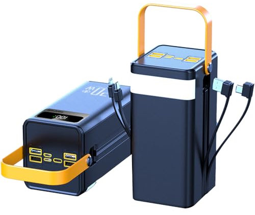 Power Bank 80000mAh USB Large Battery Pack With LED Display, 22.5W Fast Charging Powerbank Built In Cables, Portable Charger Compatible with Smartphones Tablets(Size:80000Mah,Color:Black)