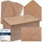 moinkerin 110 Stück Briefumschläge ohne Fenster aus Kraftpapier | DIN B6 130 g/m² Braune | 110 Stück mit Nassklebung | Für DIY, Hochzeit, Geburtstag （12,5x17,6cm）