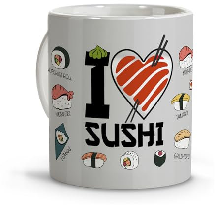 Taza para infusiones. Tazas café originales con frases. Regalos para hombre originales. Tazas divertidas. Regalos originales mujer. Canecas personalizadas. Comida japonesa. Kit sushi. Sushi poke.