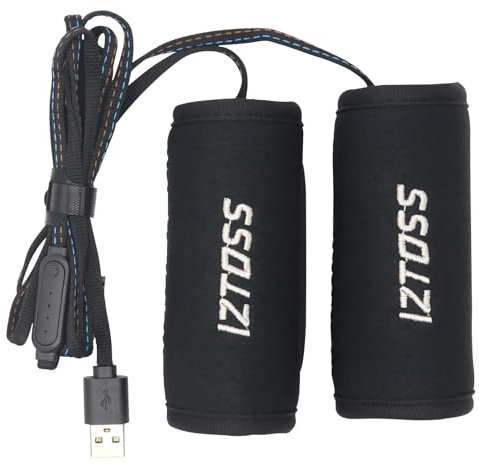 Fazvncv Motorrad-beheizte Griffabdeckungen, 3-Gang-Temperatureinstellung, Heizgriffabdeckungen, elektrisch beheizte Lenkergriffe