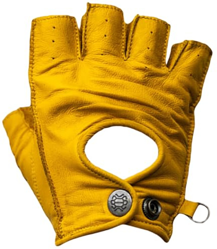 Mycl Turell Motorradhandschuhe Easy Rider Half Fingers Leder - Motorrad Handschuhe Herr - Echtleder - Handschuhe Herren Motorrad - Leder Motorradhandschuhe ohne Finger - Fingerlos (versch. Farben)
