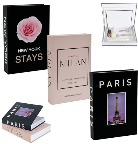 CHENBOOW Livre Decoration,3 Pièces Faux Livre Déco,Beaux Faux Livres,Livres Décoratifs pour la Décoration de la Maison,Faux Livre Boite de Rangement,pour Maison Salon Tables Basses