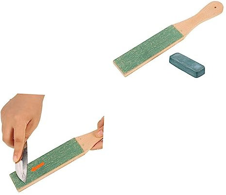 LIFKOME 2stücke Schärfer Rasiermesser Lederriemen Zweischichtige Aus Holz Und Pu Für Rasierer Und Küchenmesser Zum Schärfen Und Lederschneiden
