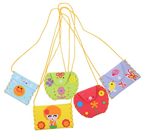 CIYODO 5sätze Diy Nähset Geldbörse Münzen Nähen Bastelset Handmade Kleine Taschen Mit Kreativen Mustern Zufälliger Stil Geeignet Für Geschenke Feinmotorik