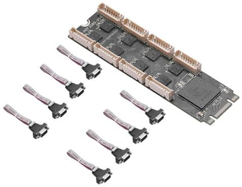 Orolotay M2 to 8 Port RS232 Serial Expansion Card M2 to RS232 Serial Expansion Card Riser 8 Port RS232 Serial Expansion Adapter