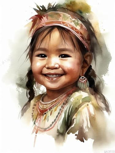 Adult Challenge Puzzle 500 Pieces Indian Native American Smile Art Education Challenge Wooden Puzzle Gift Wall Decoration