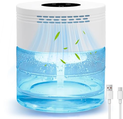 Purificadores de aire de agua para el hogar, purificadores de aire a base de agua, lavadora de aire silenciosa de 3 velocidades, revitalizador de aire de luz de 8 colores, máquina purificadora de aire
