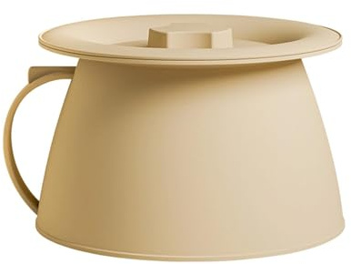 Chamber Pot With Lid -8.38in Bedside Urinal, Portable Bedpan With Handle, Urine Pot For Seniors | Commode Toilet For Men Women Adults Campers Drivers Hospital Home Car Camping