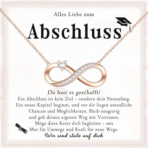 PDTU Abschluss Halskette, Kette Geschenke zum Abitur Abi für Mädchen, Abschluss Geschenk zum Abitur Bachelor Master Schulabschluss Geschenk für Tochter Schwester Enkelin Nichte Freundin Schüler