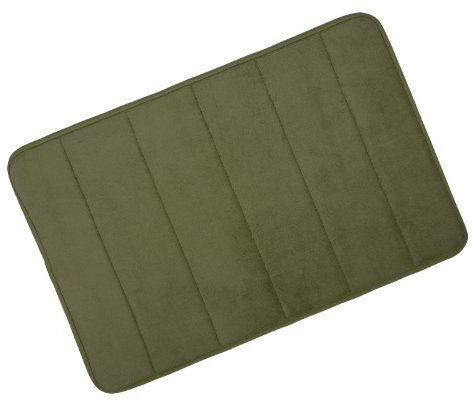 Moss Microfibre Memory Foam Bathroom Bath Mat With Non Slip Back 40 x 60cm