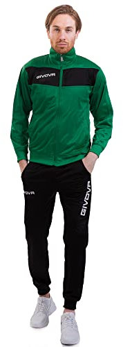 Givova Herren jakkesæt visum Sportset, Mehrfarbig (grün/schwarz), S-M EU
