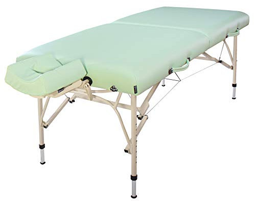 Master Massage 10011 Bel Air Massageliege 71cm aus leichtem Aluminium Ideal zum Transportieren für Praxis Wellness Spa in Lily Green Aluminium