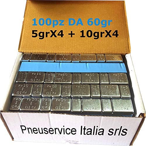Barrette di Contrappesi adesivi per equilibratura cerchi in lega auto e moto (100) MADE IN ITALY