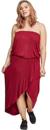 Urban Classics Women's Ladies Viscose Bandeau Dress , Burgundy, XS