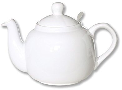 London Pottery 73210 Farmhouse Loose Leaf Teapot with Infuser, Ceramic, White, 4 Cup (1.2 Litre)