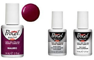 New Malbec Supernail Progel Polish – 14 ml + Progel Base Coat und Top Coat.