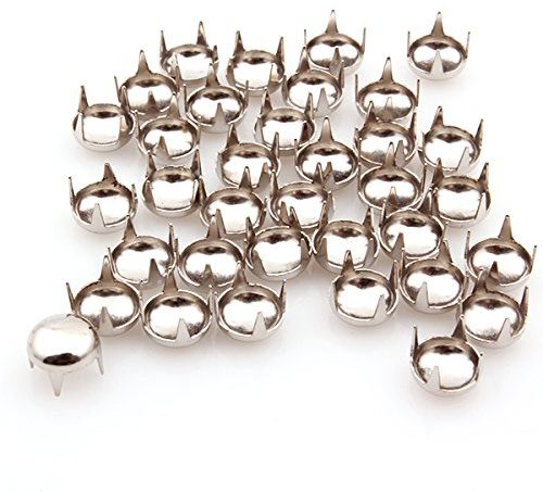 Generic Punkte Ohrstecker Silber Rund, Nailheads Nieten, 6 mm, Zum Basteln, 100 Stück