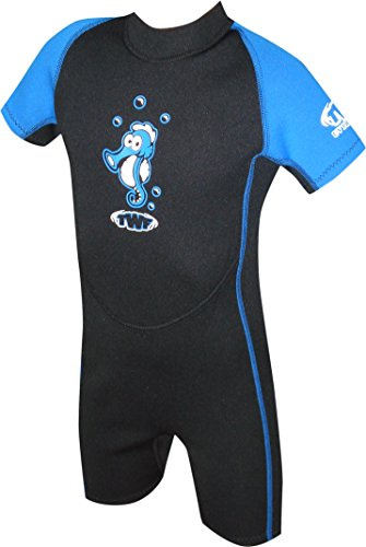 TWF Men's TWF Kids Seahorse Wetsuit Blue 3 4 Year, Blue, 1 Manufacturer Size K04 UK
