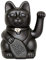 Chinesische Glückskatze. Winkende Katze. Maneki Neko viel Glück. SCHWARZ, M (10x6x15cm)
