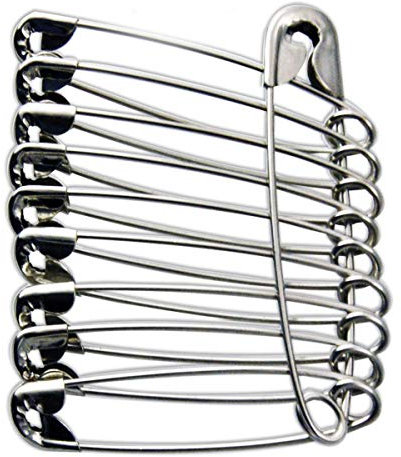 eRadius 10 x Extra Large Safety Pins Kraft Craft Pins Size 4 / 55mm 10Pcs Silver