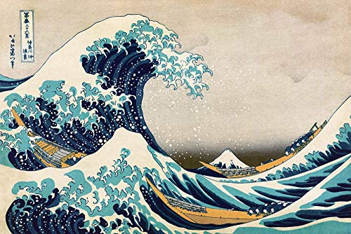 Great Wave of Kanagawa Poster Katsushika Hokusai - Die große Welle von Kanagwa (91,5 cm x 61 cm)